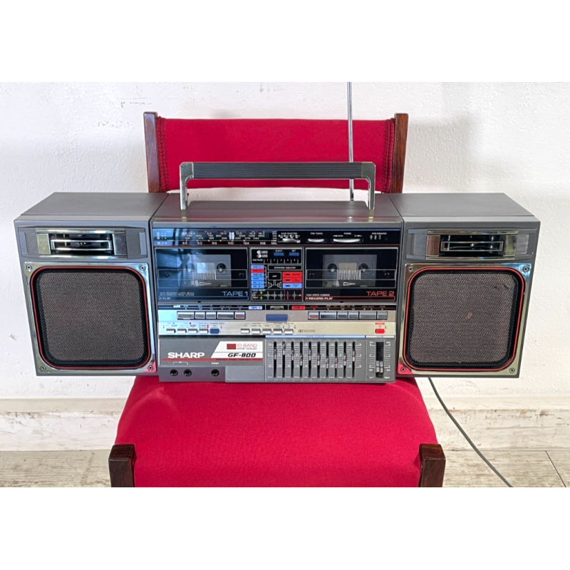 RADIO VINTAGE SHARP GF-800 1980 BOOMBOX SPEAKER AUTOPARLANTE LETTORI CASSETTE