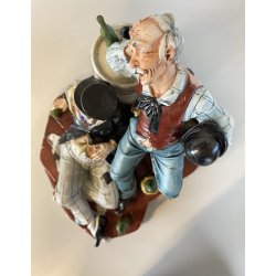 SCULTURA PORCELLANA Capodimonte UBRIACHI OSTERIA FIRMATA Fornili Sparta '60/'70