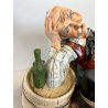 SCULTURA PORCELLANA Capodimonte UBRIACHI OSTERIA FIRMATA Fornili Sparta '60/'70