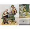 SCULTURA PORCELLANA Capodimonte "Fornili" VAGABONDI "Amici per sempre"  '60/'70