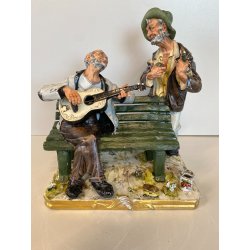 SCULTURA PORCELLANA Capodimonte "Fornili" VAGABONDI "Amici per sempre"  '60/'70