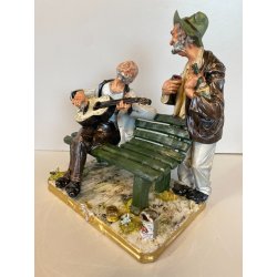 SCULTURA PORCELLANA Capodimonte "Fornili" VAGABONDI "Amici per sempre"  '60/'70