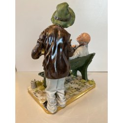 SCULTURA PORCELLANA Capodimonte "Fornili" VAGABONDI "Amici per sempre"  '60/'70
