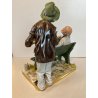 SCULTURA PORCELLANA Capodimonte "Fornili" VAGABONDI "Amici per sempre"  '60/'70