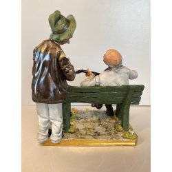 SCULTURA PORCELLANA Capodimonte "Fornili" VAGABONDI "Amici per sempre"  '60/'70