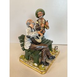 SCULTURA PORCELLANA Capodimonte "Fornili" VAGABONDI "Amici per sempre"  '60/'70