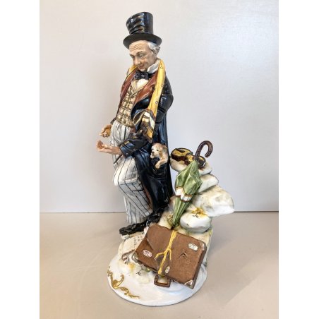 CERAMICA CAPODIMONTE VINTAGE  Fornili Sparta PORCELLANA BISCUIT MUSICISTA  '70