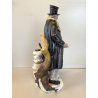 CERAMICA CAPODIMONTE VINTAGE  Fornili Sparta PORCELLANA BISCUIT MUSICISTA  '70