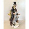 CERAMICA CAPODIMONTE VINTAGE  Fornili Sparta PORCELLANA BISCUIT MUSICISTA  '70