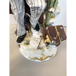 CERAMICA CAPODIMONTE VINTAGE  Fornili Sparta PORCELLANA BISCUIT MUSICISTA  '70
