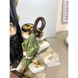 CERAMICA CAPODIMONTE VINTAGE  Fornili Sparta PORCELLANA BISCUIT MUSICISTA  '70