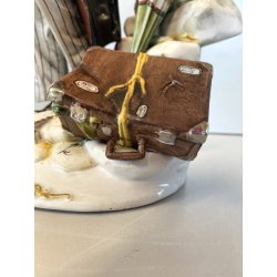 CERAMICA CAPODIMONTE VINTAGE  Fornili Sparta PORCELLANA BISCUIT MUSICISTA  '70