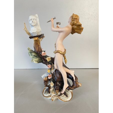CERAMICA CAPODIMONTE Fornili "Musa o Scultrice" PORCELLANA BISCUIT VINTAGE '70