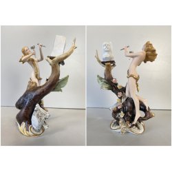 CERAMICA CAPODIMONTE Fornili "Musa o Scultrice" PORCELLANA BISCUIT VINTAGE '70