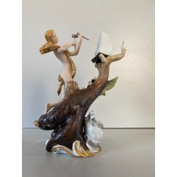 CERAMICA CAPODIMONTE Fornili "Musa o Scultrice" PORCELLANA BISCUIT VINTAGE '70