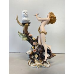 CERAMICA CAPODIMONTE Fornili "Musa o Scultrice" PORCELLANA BISCUIT VINTAGE '70