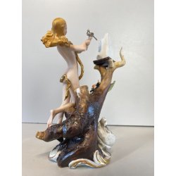 CERAMICA CAPODIMONTE Fornili "Musa o Scultrice" PORCELLANA BISCUIT VINTAGE '70