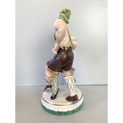 SCULTURA CERAMICA VINTAGE COPPIA BALLERINI TIROLESI BAVARESI DANZA BALLO '40/'50