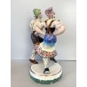 SCULTURA CERAMICA VINTAGE COPPIA BALLERINI TIROLESI BAVARESI DANZA BALLO '40/'50