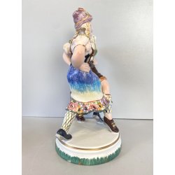 SCULTURA CERAMICA VINTAGE COPPIA BALLERINI TIROLESI BAVARESI DANZA BALLO '40/'50