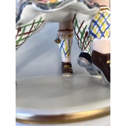 SCULTURA CERAMICA VINTAGE COPPIA BALLERINI TIROLESI BAVARESI DANZA BALLO '40/'50