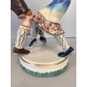 SCULTURA CERAMICA VINTAGE COPPIA BALLERINI TIROLESI BAVARESI DANZA BALLO '40/'50