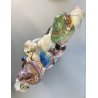 SCULTURA CERAMICA VINTAGE COPPIA BALLERINI TIROLESI BAVARESI DANZA BALLO '40/'50