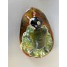 SCULTURA STATUINA CERAMICA BALLERINA ART DECO' FLAPPER COSTUME VERDE FIRMATA '30