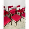 6 SEDIE VINTAGE DANESI STOFFA ROSSA STILE CASSINA GIO PONTI ANNI 60 PALISSANDRO