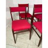6 SEDIE VINTAGE DANESI STOFFA ROSSA STILE CASSINA GIO PONTI ANNI 60 PALISSANDRO