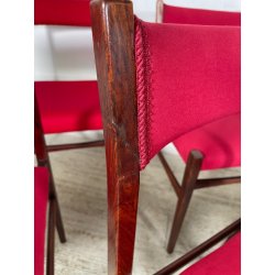 6 SEDIE VINTAGE DANESI STOFFA ROSSA STILE CASSINA GIO PONTI ANNI 60 PALISSANDRO