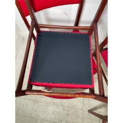 6 SEDIE VINTAGE DANESI STOFFA ROSSA STILE CASSINA GIO PONTI ANNI 60 PALISSANDRO