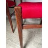 6 SEDIE VINTAGE DANESI STOFFA ROSSA STILE CASSINA GIO PONTI ANNI 60 PALISSANDRO