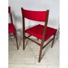 6 SEDIE VINTAGE DANESI STOFFA ROSSA STILE CASSINA GIO PONTI ANNI 60 PALISSANDRO