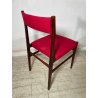 6 SEDIE VINTAGE DANESI STOFFA ROSSA STILE CASSINA GIO PONTI ANNI 60 PALISSANDRO