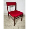 6 SEDIE VINTAGE DANESI STOFFA ROSSA STILE CASSINA GIO PONTI ANNI 60 PALISSANDRO