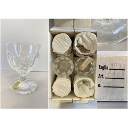 SET 6 COPPA CALICE VINO CRISTALLO MOLATO "Orly" Arnolfo di Cambio 11 cm/h