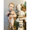 CERAMICA CAPODIMONTE Carpiè PORCELLANA BISCUIT ALLEGORIA SCULTURA PUTTO DANNI
