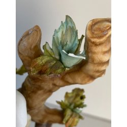 CERAMICA CAPODIMONTE Carpiè PORCELLANA BISCUIT ALLEGORIA SCULTURA PUTTO DANNI