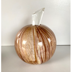 VASO VINTAGE PROFUMATORE SFERA TAPPO  "Marte" ø 17,5cm INCLUSIONI FOGLIA ORO