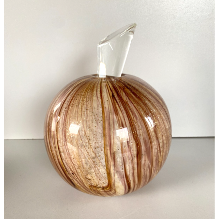 VASO VINTAGE PROFUMATORE SFERA TAPPO  "Marte" ø 17,5cm INCLUSIONI FOGLIA ORO
