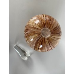 VASO VINTAGE PROFUMATORE SFERA TAPPO  "Marte" ø 17,5cm INCLUSIONI FOGLIA ORO
