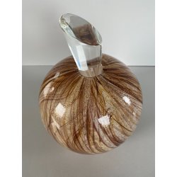 VASO VINTAGE PROFUMATORE SFERA TAPPO  "Marte" ø 17,5cm INCLUSIONI FOGLIA ORO
