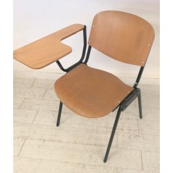 sedia scrittoio sala d'attesa quiz impilabili ribalta antica epoca legno vintage