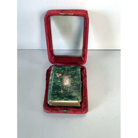 antico LIBRO PREGHIERE con COFANETTO TECA custodia VITTORIANO messale epoca 1878