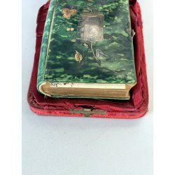 antico LIBRO PREGHIERE con COFANETTO TECA custodia VITTORIANO messale epoca 1878