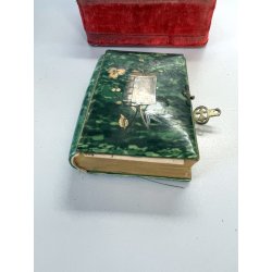 antico LIBRO PREGHIERE con COFANETTO TECA custodia VITTORIANO messale epoca 1878