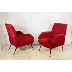 COPPIA POLTRONA ATTR. Gigi Radice DESIGN 1970 ARMCHAIR LEGNO DIVANO ITALY