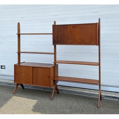 LIBRERIA VINTAGE SCAFFALE MODULARE RIPIANI DESIGN LEGNO TEAK ANNI 50/60