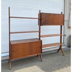 LIBRERIA VINTAGE SCAFFALE MODULARE RIPIANI DESIGN LEGNO TEAK ANNI 50/60